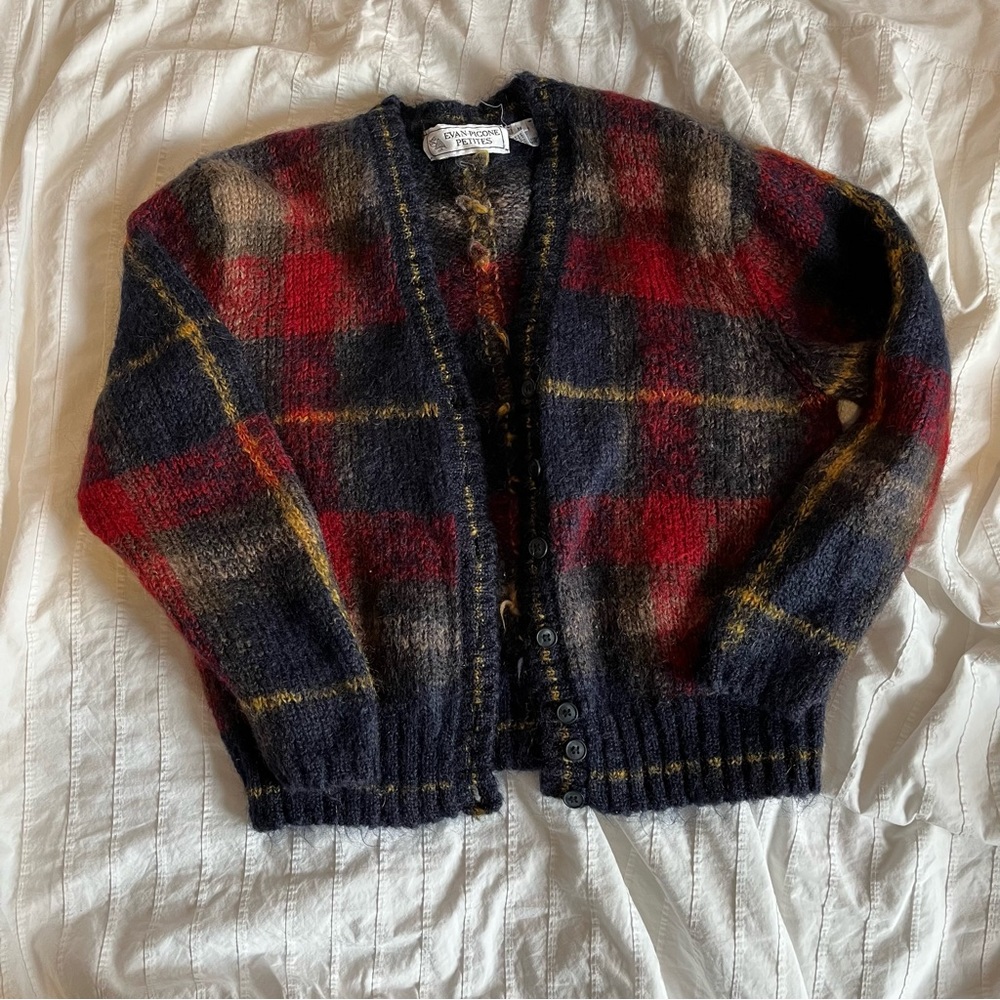 plaid cardigan